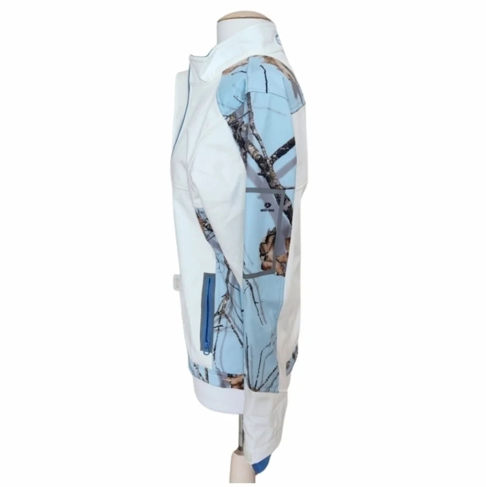 Yukon Gear Blue & White Mossy Oak Zip Up Softshell Jacket - Picture 3 of 7